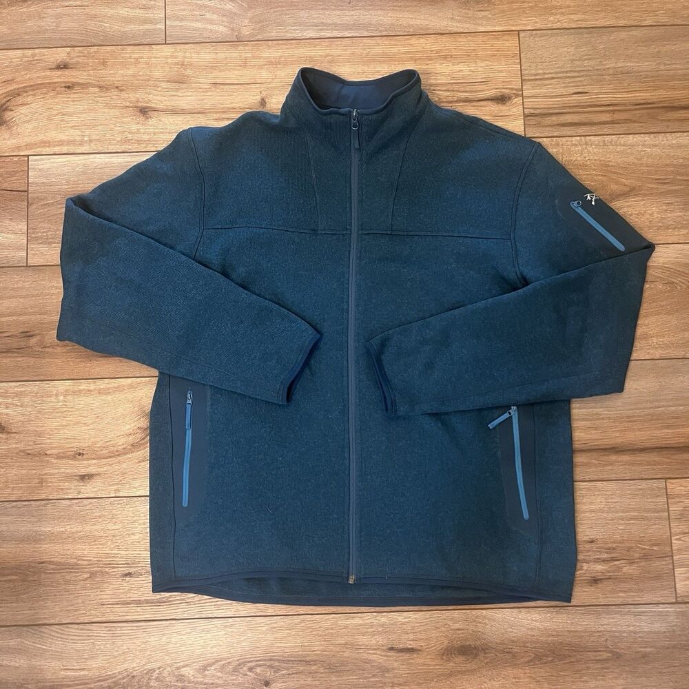 Arc'teryx Covert Cardigan Teal Blue Fleece Full Zip Up Sweatshirt Jacket Sz XXL